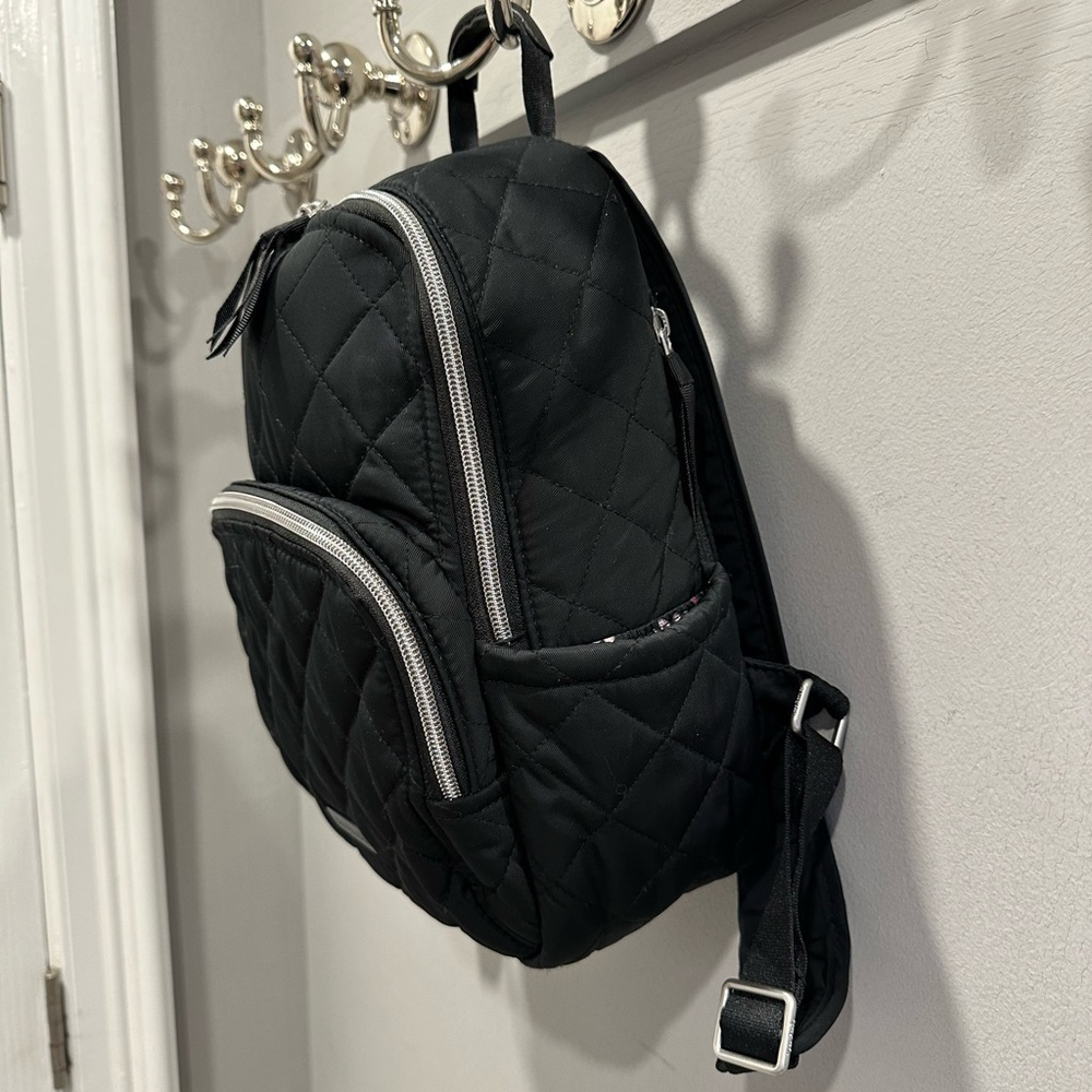 Vera Bradley Black Small Backpack in Performance Twill - Picture 2 of 11